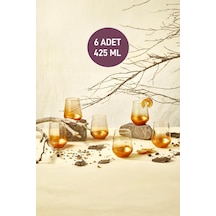 Safir 6'lı Meşrubat Bardağı 425 Ml Turuncu