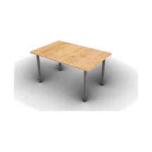Metal Ayaklı Dikdörtgen Masa 70x105 Beyaz-s.meşe Çok Renkli