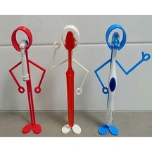 Çöp Adam Çocuk Diş Fırçası Stand- Diş Fırc Tutucu 4 Adet Çok Renkli