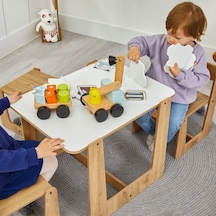 Minera 2-4 Yaş Turna Model Ahşap Montessori Aktivite Oyun Çalışma Masa Ve Sandalye Seti (1 Masa + 2 Sandalye)