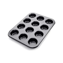 Busstier 12 Bölmeli Premium Metal Muffin Ve Cupcake Tepsisi - Yapışmaz, Eşit Pişirme Özellikli Kalıp Çok Renkli