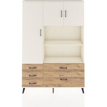 Arges Dolap 7 Raflı 5 Çekmeceli 3 Kapaklı 132x30x195 Aytaşı-aytaşı/çam Aytası/atlas Çam
