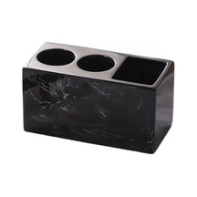 Willowhaven Yaratıcı Mermer Desen Reçine Işlevli Elektrikli Diş Fırçası Raf Diş Macunu Tutucu Banyo Temiz 2 Adet Beyaz Gri