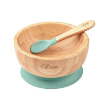 Citron Vakum Tabanlı Organik Bambu Kase Seti - Green 1073599