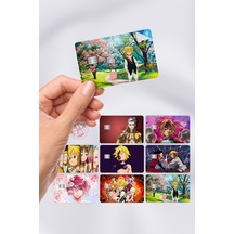 Seven Deadly Sins Kart Kaplama Sticker 8 Adet Nanatsu No Taizai Çok Renkli