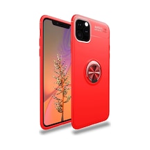 İphone 11 Pro Max Kılıf Range Yüzüklü Silikon - Kırmızı