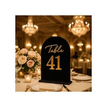 Gold Pleksi Kadife Kaplamalı Mdf Masa Numaralığı 5 Li Set Düğün/nişan/restoran/otel Çok Renkli
