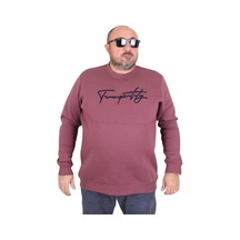 Starbattal Erkek Büyük Beden Sıfır Yaka Sweat Twenty 24200 Eflatun Eflatun