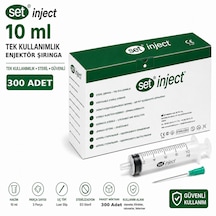 Set İnject Tıpset 10ml 3 Parça Yeşil Uçlu Enjektör-300 Adet