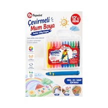 Çevirmeli Jel Mum Boya 12 Renk 1 Adet Fixpoint Plastik Çantalı 12 Li Mum Boya Kalemi Silinebilir Zararsız Yıkanabilir Çok Renkli