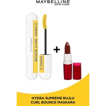 Maybelline New York Colossal Curl Bounce Maskara + Hydra Supreme Ruj 590 Burgundy