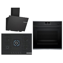Bosch Black Deluxe HRG232EB3 - PNQ7B6P31O 3D Fry 75 CM Wok Bek  - DWK66PJ60T 3 Lü Ankastre Set 610