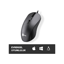 M1102 Usb Kablolu 1200dpı 3 Tuşlu Mouse -sessiz Pc, Mac, Dizüstü Bilgisayar İçin, Windows, Linux Ve Mac İle Uyumlu Sağ Ve Sol Elle Kullanıma Uygun, 99gr Hafif Optik Mouse Siyah