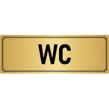 Metal Yönlendirme Levhası, Departman Kapı İsimliği Wc 7x20 cm Altın Renk