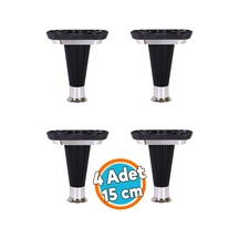 4 Adet Mobilya Kanepe Koltuk Ünite Ayağı 15 Cm Siyah Krom Baza Ayak Siyah 4'lü Koltuk Ayağı Tr Diğer