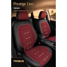 Seat Ibiza 2008+ Uyumlu Prestige Line Keten Serisi Kırmızı Siyah Koltuk Kılıfı