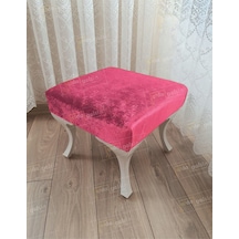 Ayak Ucu Kapı Önü Antre Düz Bench Puf Beyaz Ayak Pembe