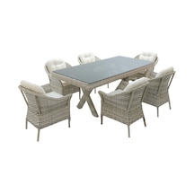 Spark Rehome 100x200 Rattan Bahçe Masa Takımı 316 Gri
