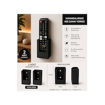 2'li Duvar Kumanda Standı Tv Kumanda Askılığı Kendinden Yapışkanlı Kumanda Tutucu Siyah Siyah