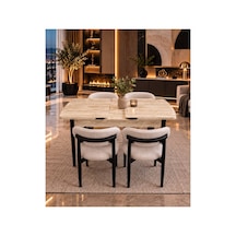Sfm 80 X 130 Traverten Mutfak Masa Takımı Salon Takımı Masa Takımı Bej - 924256561 Bej