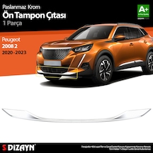S-dizayn Peugeot 2008 2 Krom Ön Tampon Çıtası 2020-2023