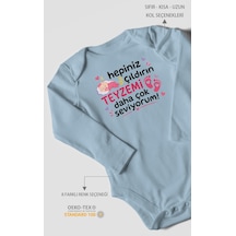 Morivokids Teyzeye Özel Uzun Kollu Bebek Body %100 Pamuk Zbn195-uk Bebe Mavisi