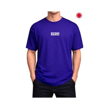 Legend Baskılı Saks Mavi Oversize Tişört - %100 Pamuk Saks Mavi