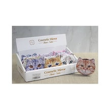 Taşlı Kedi El Aynası Alk3749 Evimdeyokyok Çok Renkli