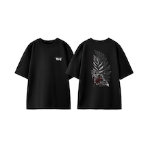 Thewert The Last Of Us 1 Tasarım Sırt Baskılı Pamuk Siyah Oversize T-shirt