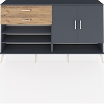 Arges Konsol 4 Raflı 2 Çekmeceli 2 Kapaklı 176x30x99 Antrasit-ant Antrasit-antrasit/çam