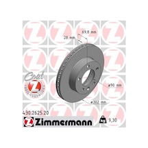 Zimmermann 430.2625.20 Ön Fren Aynası Master Movano Iıı 2.3 Dcı 10 Havalı 302x28x5dl 986479716-df6131s 8200688880