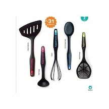 Tupperware Modern Peri Set 5'Li Kaşık Mini Kepçe Spatula Çır Çok Renkli