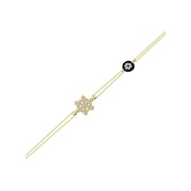 Sosyete Kartanesi Altın Zincir Bileklik 14K Gold 17 Cm Sarı Altın