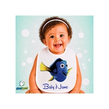 Kişiye Özel Kayıp Balık Dory Keten Bebek Mama Önlüğü Yumuşak - Emici - Yıkanabilir - Özel Tasarım P060 Çok Renkli