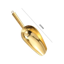 Dianziye Kalın Çelik Buz Kaşığı - Düz Tabanlı, Çok Amaçlı: Pirinç, Şeker, Çay Ve Gıda İçin Süpermarket Uyumlu 3 Numara Altın Renkli Kaliteli Kaşık