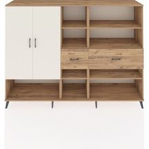 Hyperion Dolap 10 Raflı 2 Çekmeceli 2 Kapaklı 220x44x163 Çam-aytaşı/çam Aytası/atlas Çam - Atlas Çam