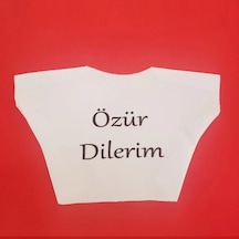 Özür Dilerim Yazılı Peluş Oyuncak Ayı Tişörtü Çok Renkli