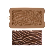 Silikon Dalga Desenli Tablet Çikolata Kek Kalıbı Goldcakes