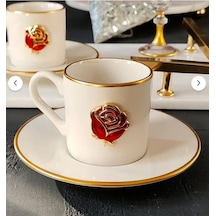Regna Home Fine Living Love Roses 4 Parça 2 Kişilik Yaldızlı Porselen Kahve Fincan Takımı Diğer