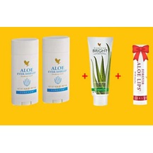 Forever Living Forever Aloe Ever Stick Deodorant 92 G x 2 + Bright Aloe Vera Toothgel + Lips