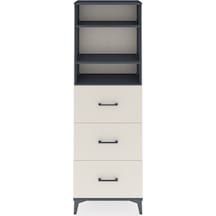 Arges Dolap 3 Raflı 3 Çekmeceli 60x30x182 Antrasit-aytaşı Antrasit