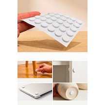 Kendinden Yapışkanlı Şok Darbe Emici Ses Stoperi 10 Mm Beyaz 50'li Paket Dolap Çekmece Tamponu