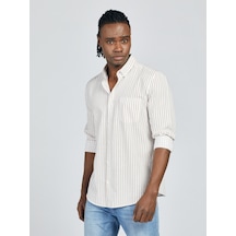 2027027 Erkek Shırt Long Sleeve Bej