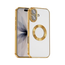 Apple iPhone Uyumlu 17 Kılıf Kamera Lens Korumalı Logo Gösteren İnce Hafif Pazarplus Altın