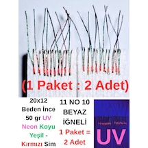 Ea genset İstavrit Çaparisi 20x12 11 No 10 Beyaz İğneli 2li Paket