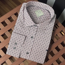 Uzun Kol Linen Keten Slim Fit 4 Mevsim Giyilebilen Pamuklu Gömlek Pudra