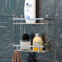 Teknotel Iki Katlı Lamalı Banyo Rafı Kancalı Krom Es067H Çok Renkli
