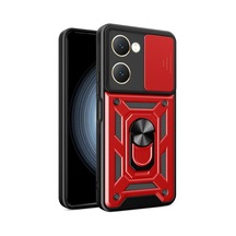 Vivo Y18 Kılıf Pars Lens Yüzüklü Silikon - Kırmızı - 100 0