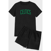 Uyguntarz Celtics Baskı Şort Takım Siyah