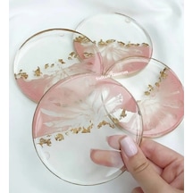 4 Lü Epoksi Bardak Altlığı - 84 Pembe